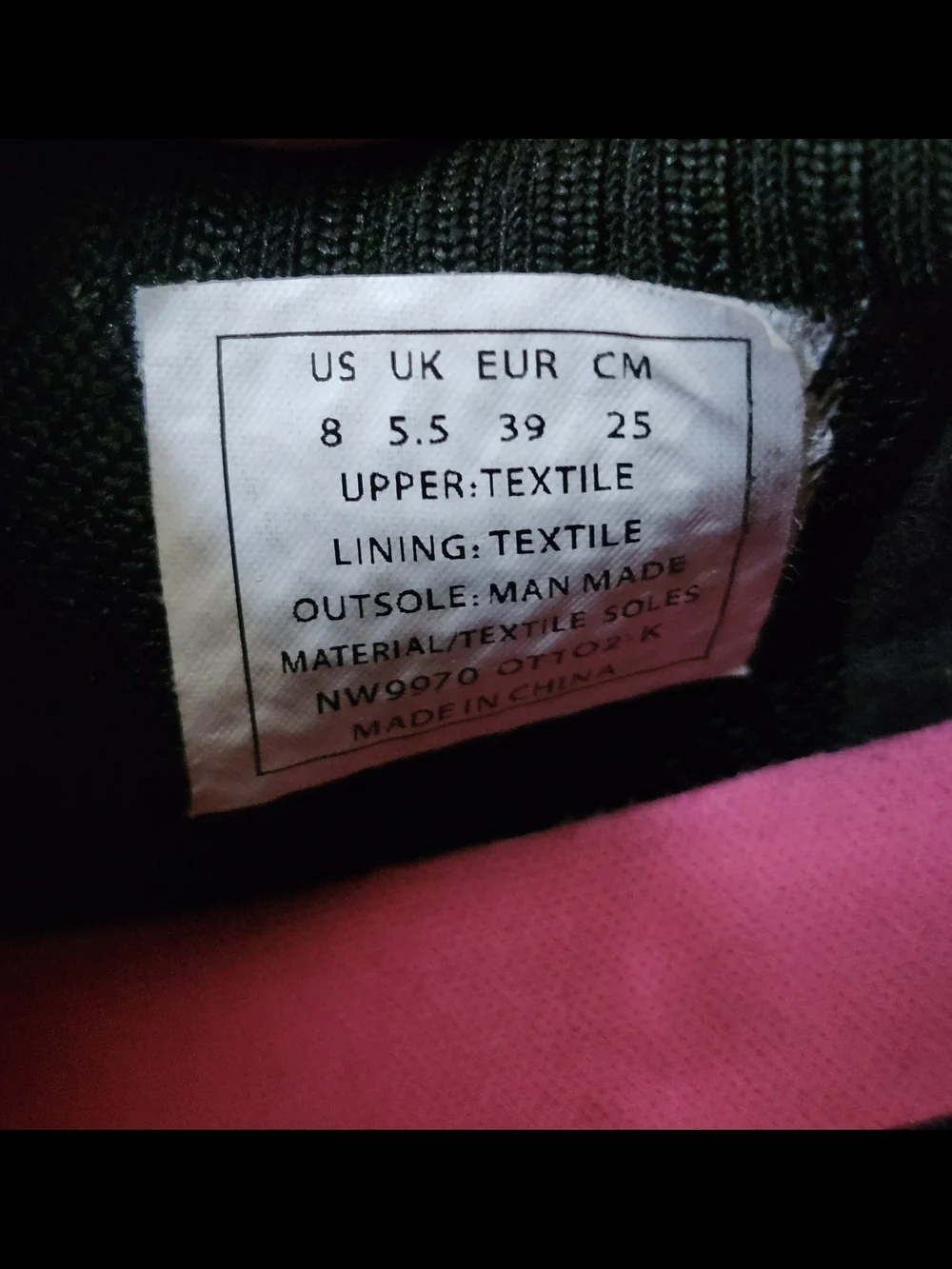 Ralph Lauren Slip-On Knit Sneakers in Black with Pink Logo